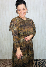 Animal Print & Sequins Belted Dress