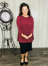 Marissa Burgundy Polkadot Tunic