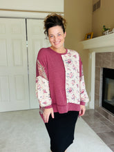 Gina Burgundy & Taupe Knit Pullover