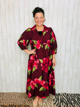 Sasha Burgundy & Floral Dress