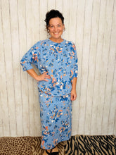 Marissa Ribbed Top- Blue Floral