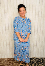 Marissa Ribbed Top- Blue Floral