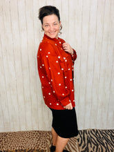 Textured Rust & Dot Shacket