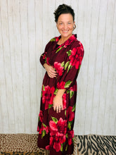Sasha Burgundy & Floral Dress