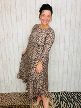 Handkerchief & Leopard Print Taupe Dress