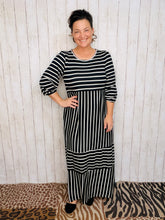 Lillian Striped Dress- Black
