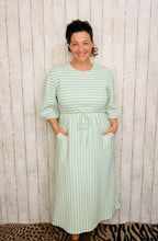 Ribbed Spring Style Lounge Dress- Mint & Ivory