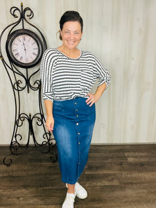 Trina Button Front A-Line Skirt