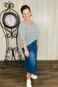Trina Button Front A-Line Skirt