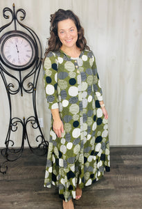 Smiles & Olive Dots Dress