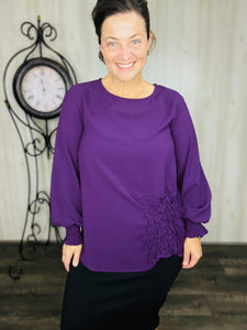 Eggplant Woven Style Blouse