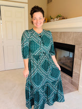 Missy Hunter Green Print Dress