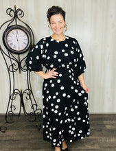 Julia Black & White Polkadot Midi Dress