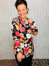 Black & Roses Top