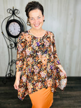 Rissa Handkerchief Tunic- Orange Floral