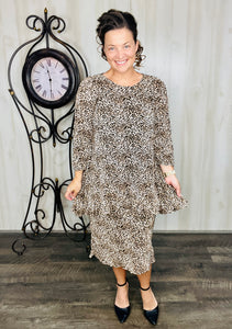 Samantha Ruffle High-Low Tunic- Animal Print Bodre