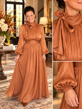 Stunning In Shimmer Dress- Copper