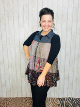 Boho Patchwork Button Down Top