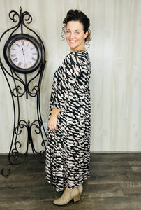 Tonya Marie Tiered Dress-Tiger Print