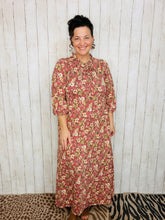 Beautiful Day Dress- Marsala Floral