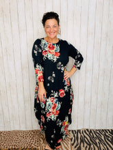 Black & Floral Parachute/Bubble Dress