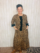 Janice Leopard Dress With Black Ruffles