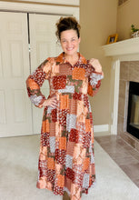 Kaylee Collared Fall Patchwork Dress