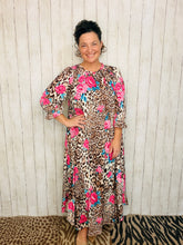 Power On The Day Dress-Leopard & Roses