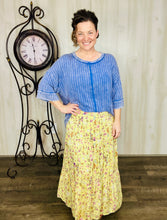 Ribbed Acid Wash Half Sleeve Top-Marlin