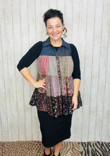 Boho Patchwork Button Down Top