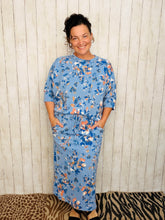 Marissa Ribbed Top- Blue Floral
