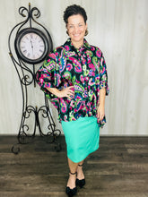 Satin & Paisley Dolman Style Blouse