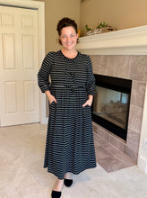 Missy Striped Dress- Black
