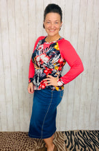 Coral & Floral Top