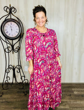 Connie Soft Paisley Dress-Dark Burgundy