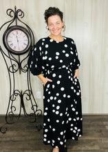 Julia Black & White Polkadot Midi Dress