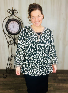 Cozy Black Leopard Top