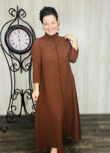 Jaqueline Vintage & Textured Dress- Chocolate Brown