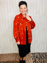 Textured Rust & Dot Shacket