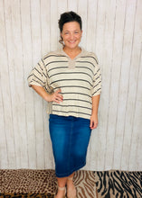 Leslie Mocha & Striped Top
