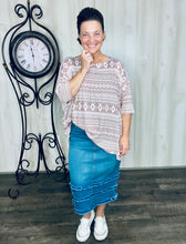Rissa Mauve & Aztec Poncho Top