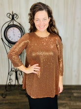 Shimmer Threaded Tunic- Copper Bronze