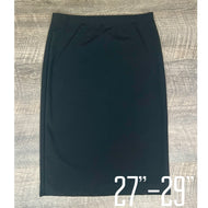 Miss Amy Thicker Fabric Pencil Skirt- (Regular & Plus) Black (27"-29" Length)