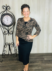 Mariah Brown Animal Print Top