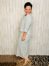 Marissa Ribbed Skirt- Blue Striped