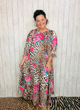 Power On The Day Dress-Leopard & Roses