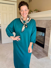 Oh So Comfy Sweatshirt Dress-Hunter Green
