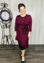 Burgundy & Bow Ruffle Tunic