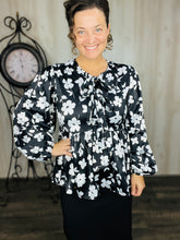 Lillian Black & White Bow Top