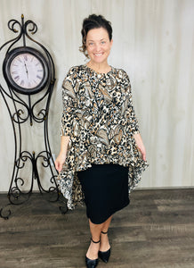 Dramatic High-Low Tunic -Animal Print